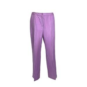 Style & Co Woman 16W Purple Linen Blend Straight Leg Pants Plus Size